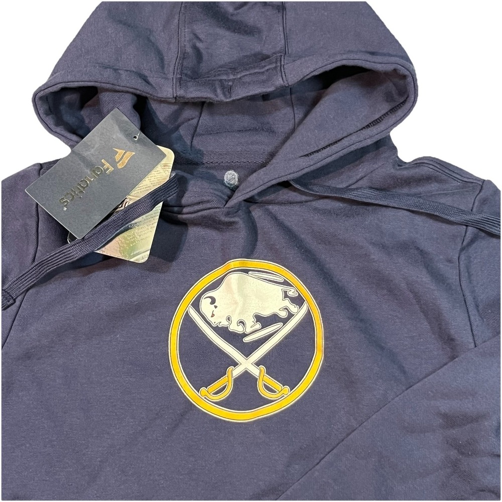 NWT Women's Fanatics Navy Blue Buffalo Sabres Hoodie Retro Logo 26 Dahlin